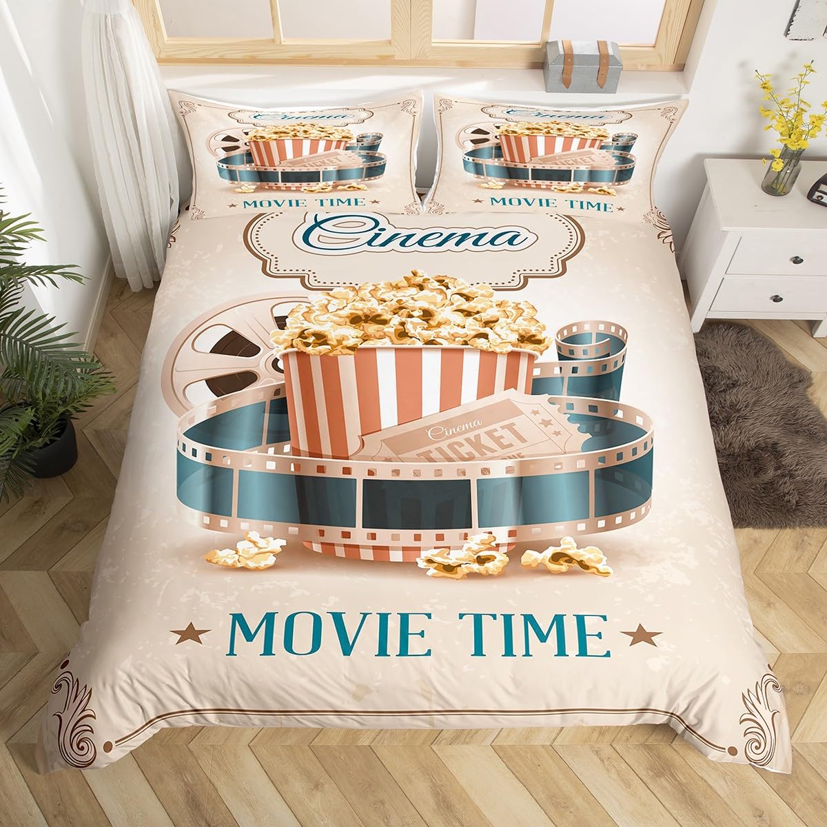 Home Cinema Tickets - Housse de couette Vintage Cinéma Grand