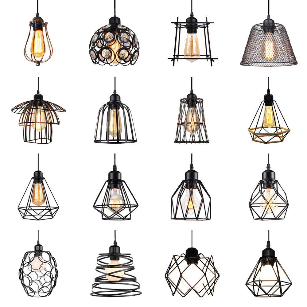 Home Cinema Glasses - Vintage suspension en métal abat-jour fil