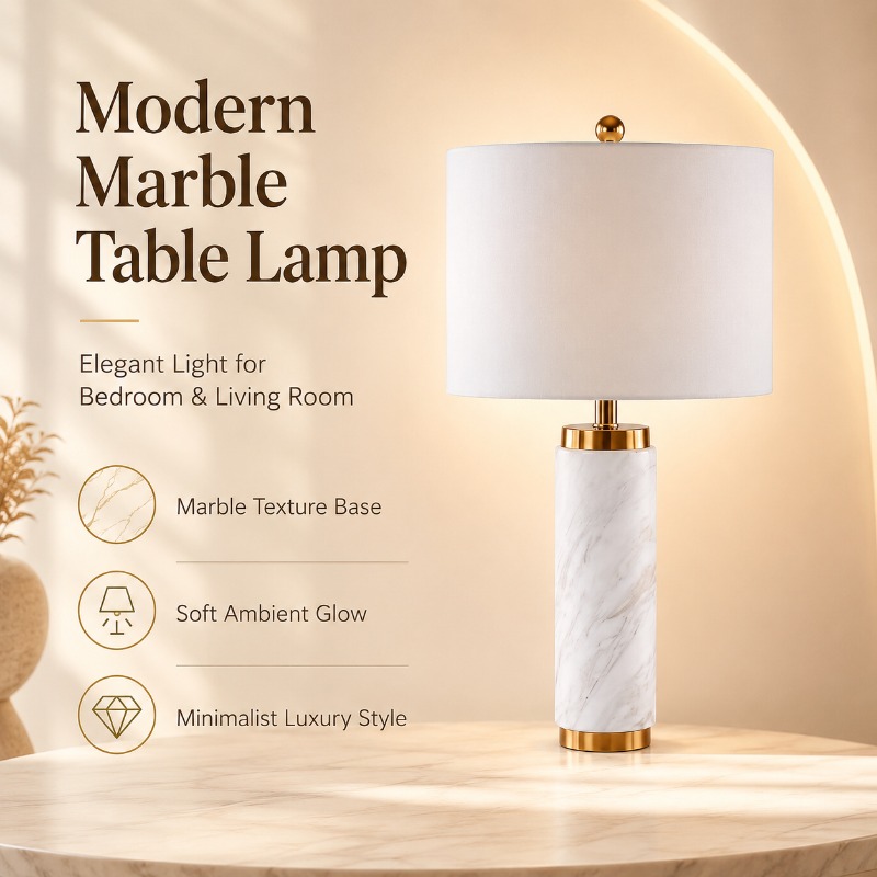 Home Cinema Glasses - Lampe de chevet moderne en marbre,