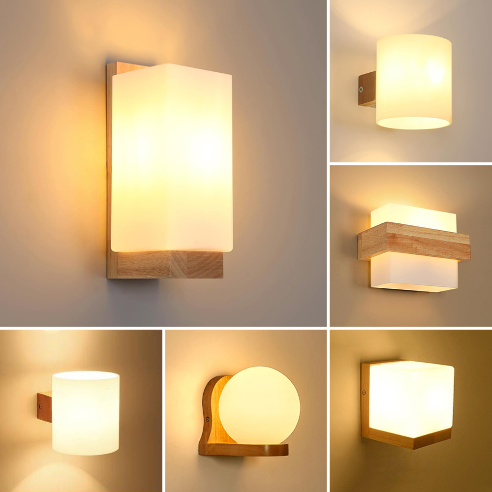 Home Cinema Glasses - Lampes murales en bois nordique avec