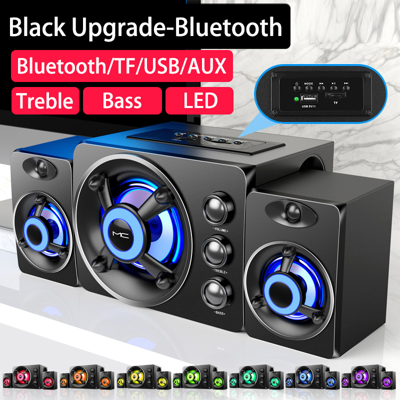 Home Cinema With Wireless Rear Speakers - Haut-parleurs HIFI 3D Stéréo LED Colorés