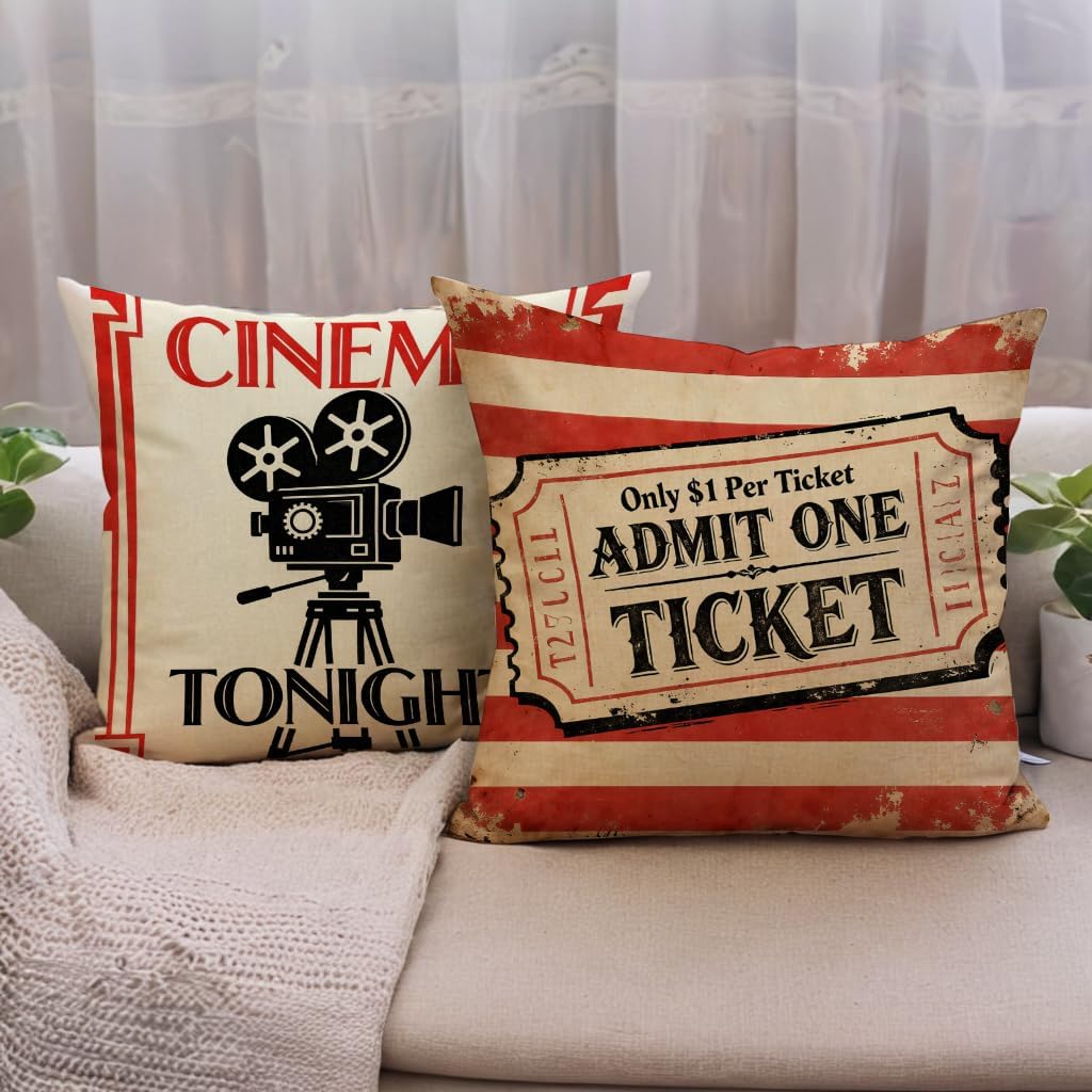 4 housses de coussin vintage s - Home Cinema Tickets avis et prix