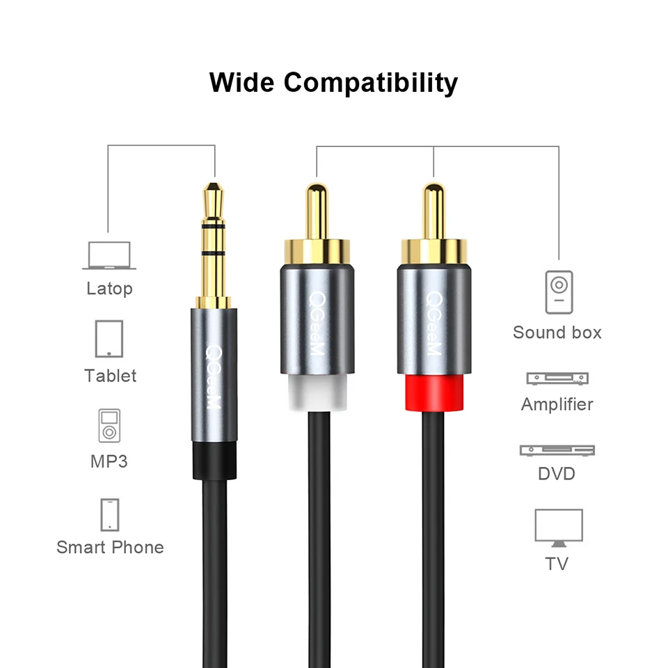 Câble RCA QGeeM 2RCA vers 3.5m - Home Cinema Subwoofer avis et prix