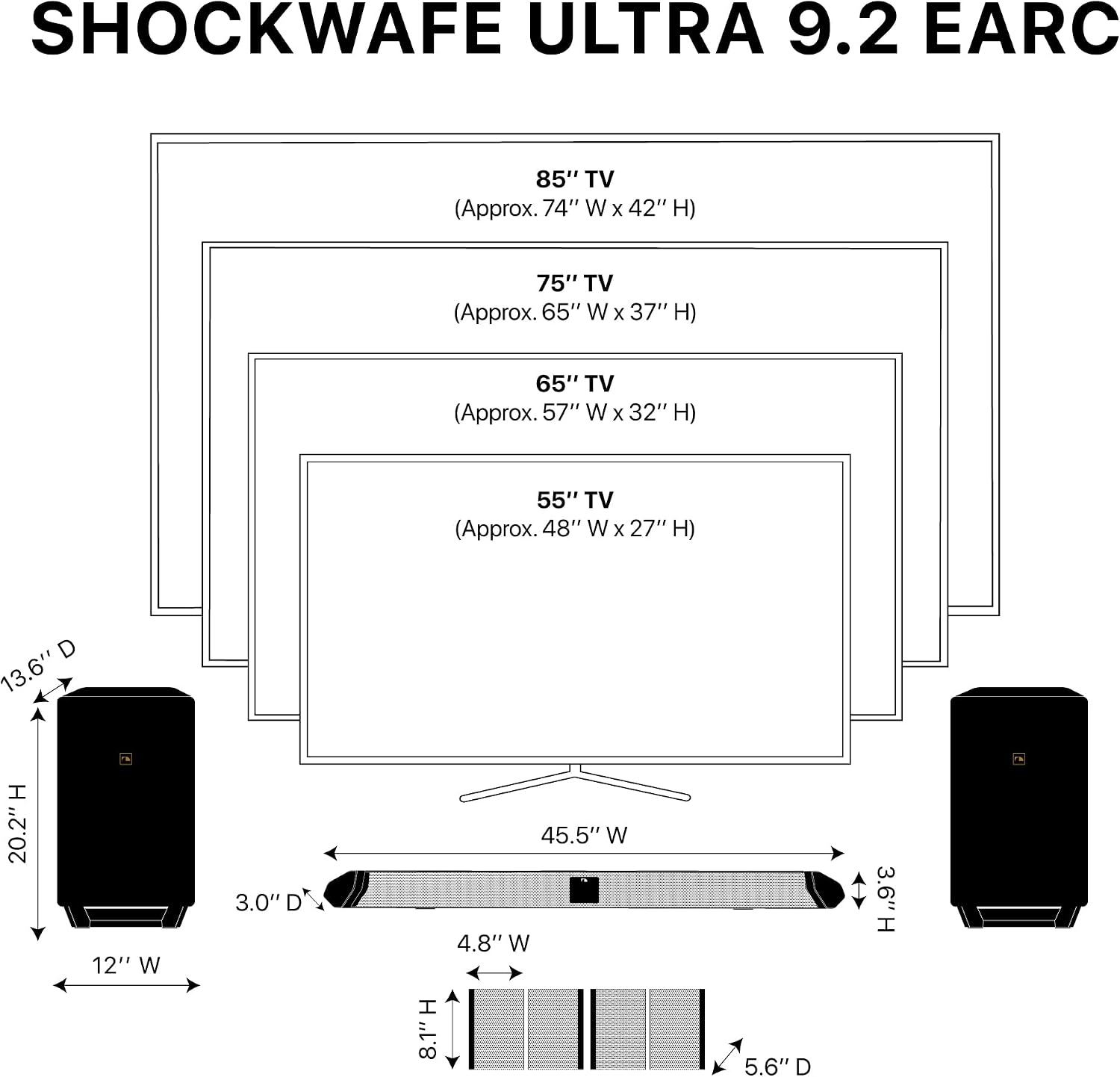 Barre de son Surround Shockwaf - Home Cinema With Wireless Rear Speakers avis et prix