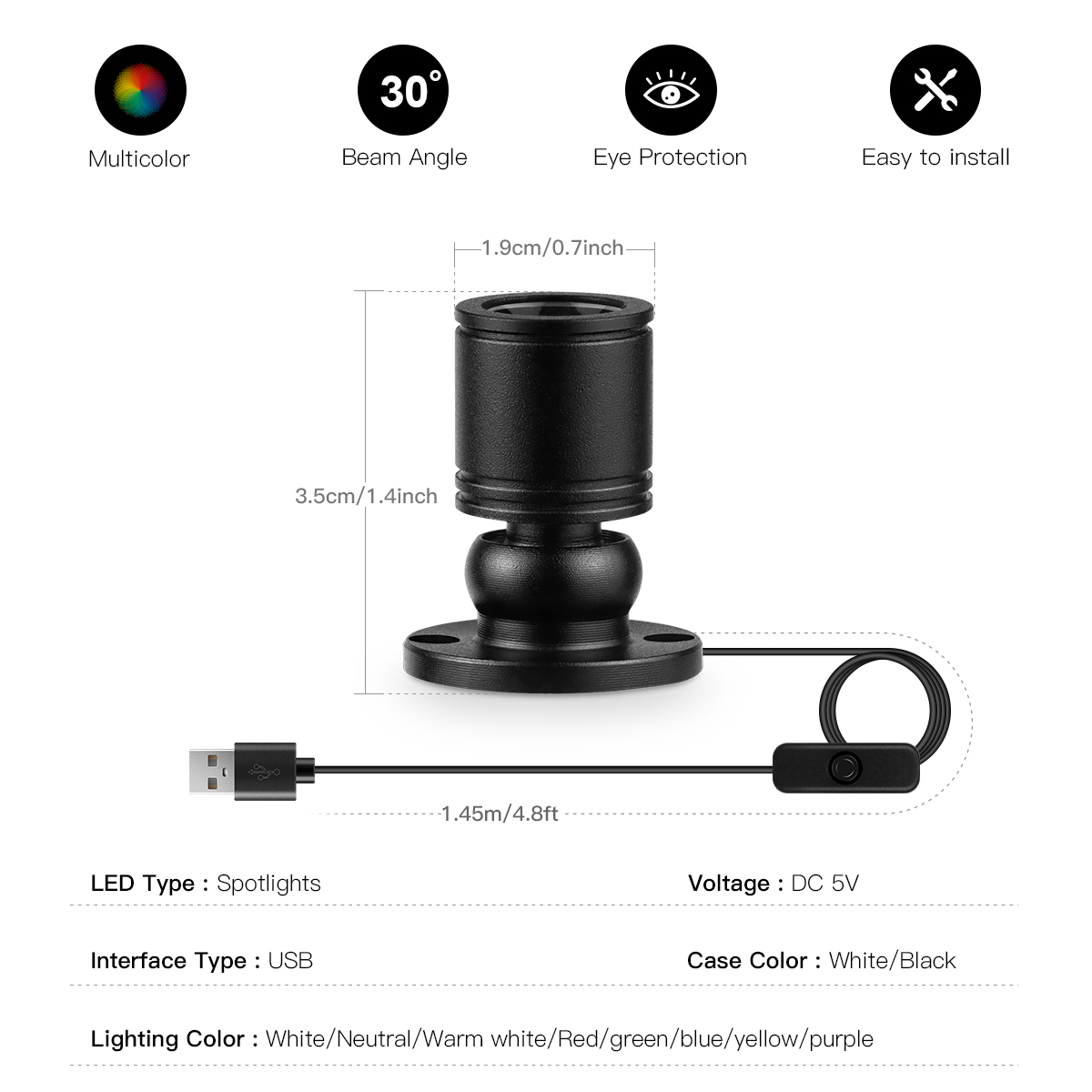 8 couleurs Mini Spot lumière 1 - Home Cinema Led avis et prix